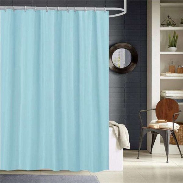 rideau de douche bleu uni