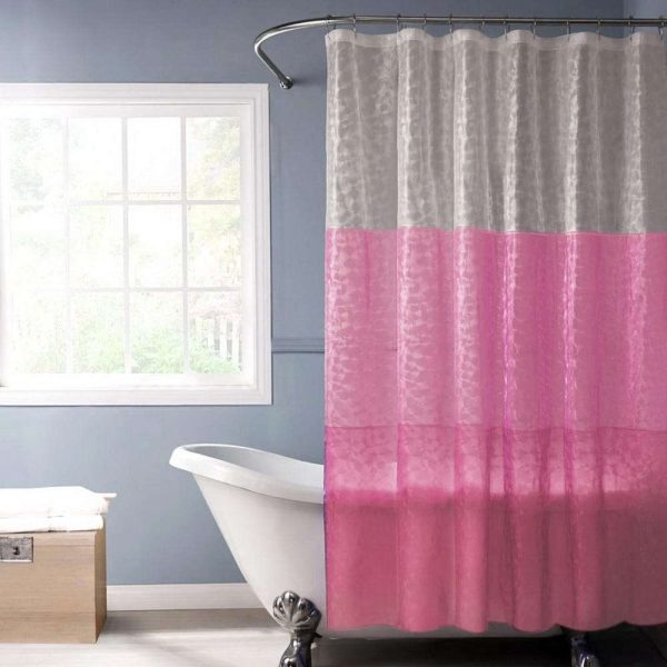rideau de douche rose translucide