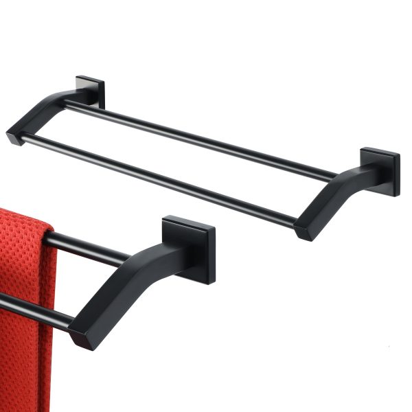 Porte Serviette 2 Barres noir