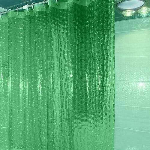 rideau de douche transparent vert