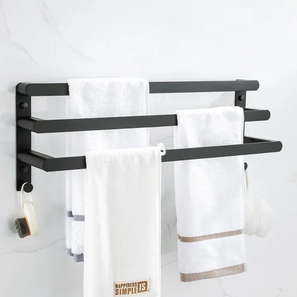 porte serviette mural noir