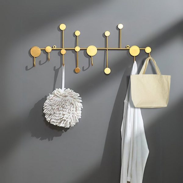 porte manteau mural doré