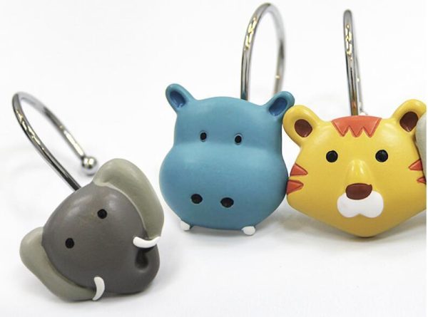 anneau rideau douche animaux