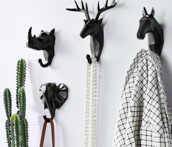 patère animaux noirs