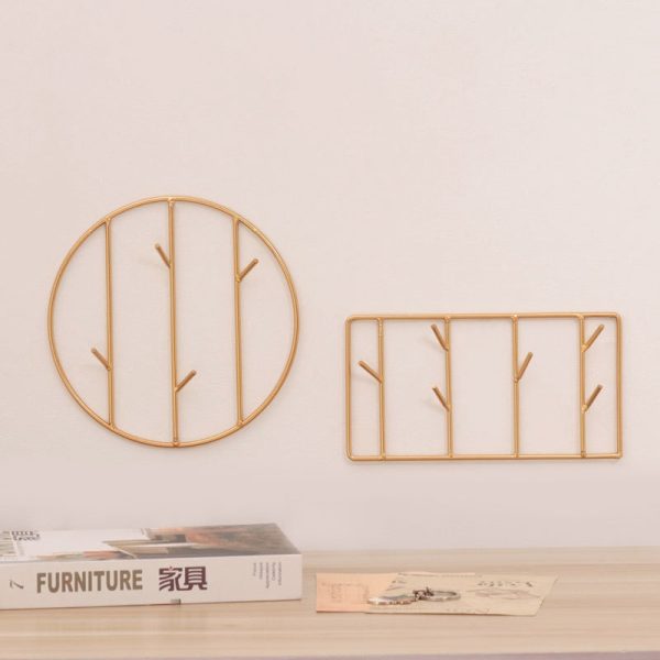 patère métal rectangle dorée