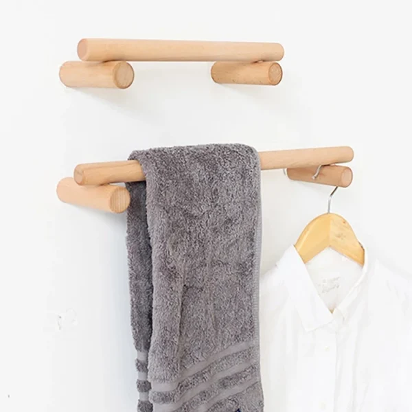 porte serviette mural bois