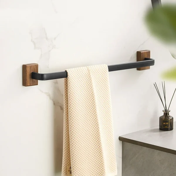 porte serviette salle de bain bois