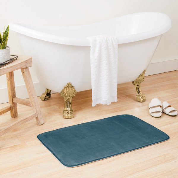 tapis de bain bleu pétrole
