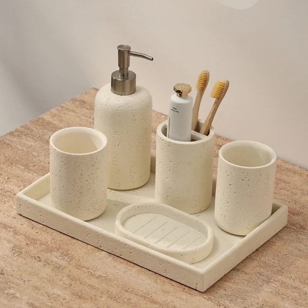 accessoires de salle de bain en grès