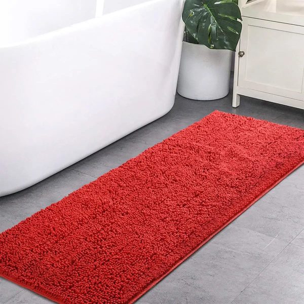 grand tapis de bain rouge