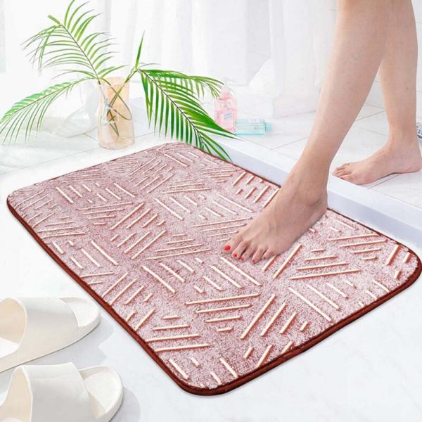 tapis salle de bain framboise