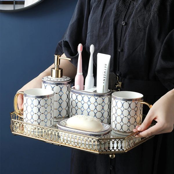 ensemble accessoires salle de bain céramique