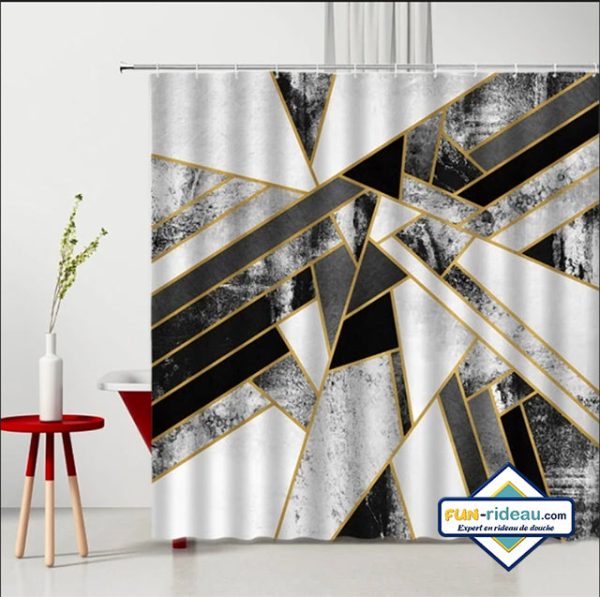 rideau de douche géométrique élégant