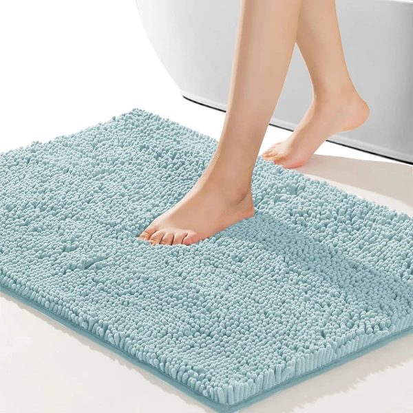tapis de bain bleu vert élégant