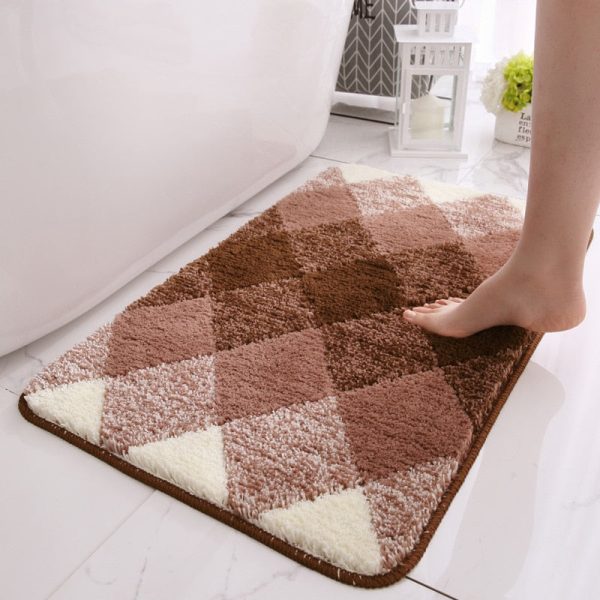 tapis de bain beige et marron