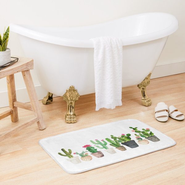 tapis de bain cactus vert