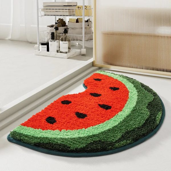 tapis de bain pastèque doux
