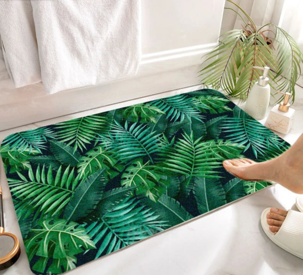 tapis de bain vert forêt