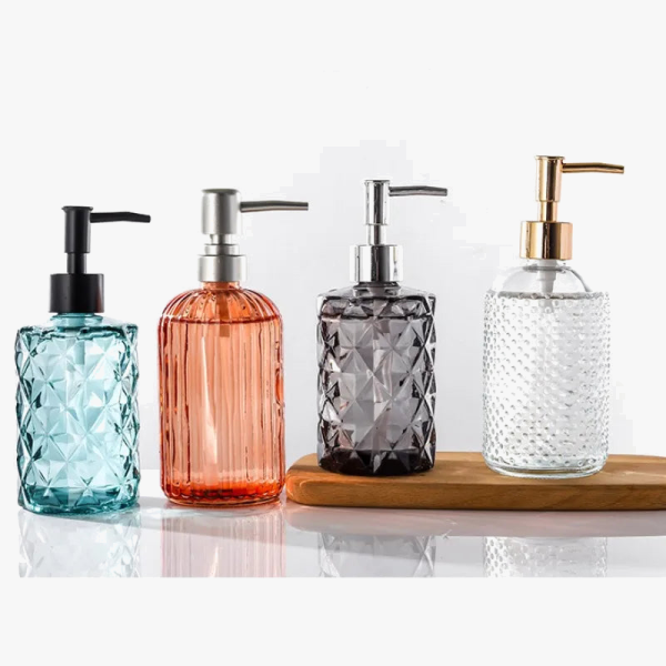 distributeur en verre pour savon liquide