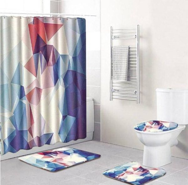 ensemble rideau douche abstrait