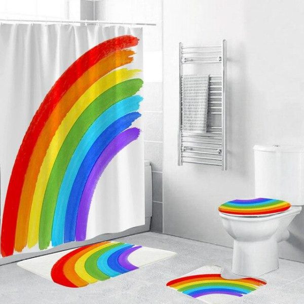 ensemble rideau de douche arc en ciel