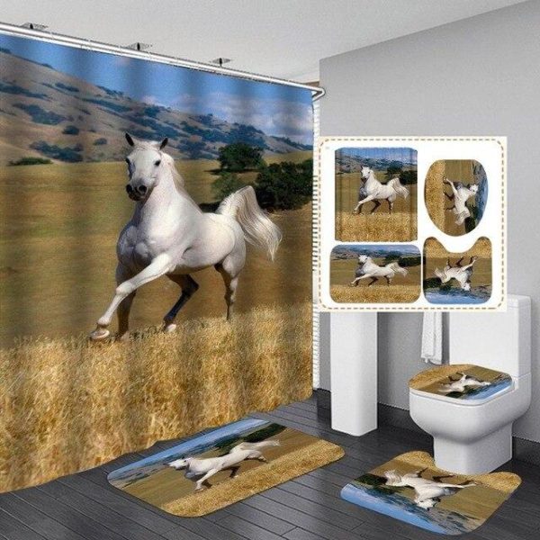 rideau de douche cheval blanc