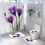 ensemble rideau de douche fleurs campanules