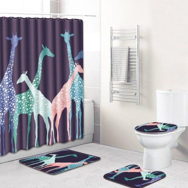 Peinture de girafes dans la salle de bain