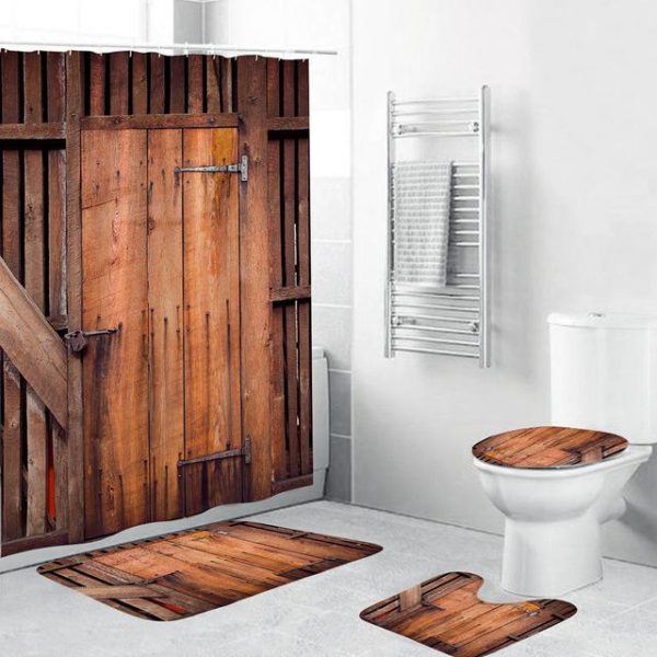 ensemble rideau de douche rustique