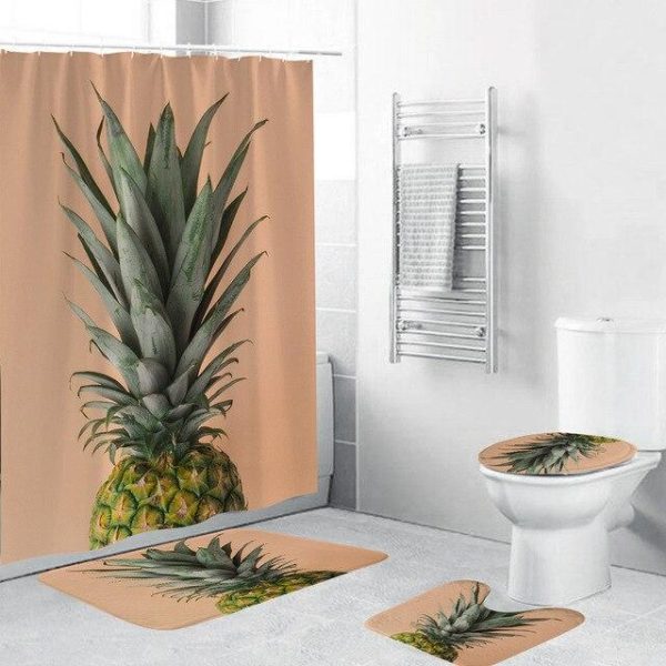 ensemble rideau de douche ananas