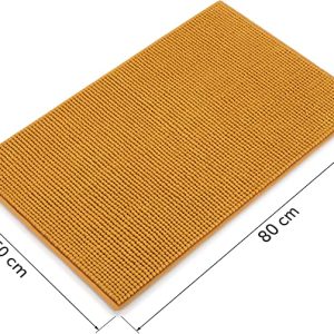 tapis de bain couleur moutarde