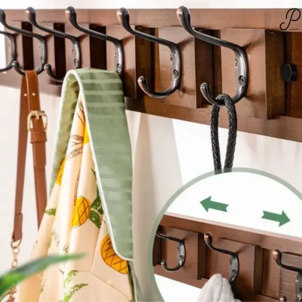 patère murale bois métal