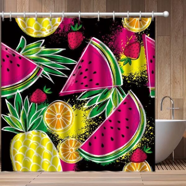 rideau de douche nature fruits tropicaux
