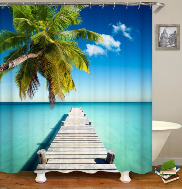 rideau de douche paysage exotique