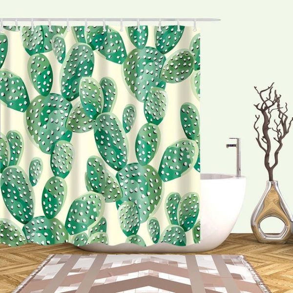 Motif cactus du rideau de douche