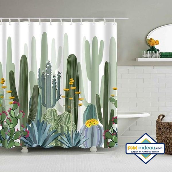 rideau de douche cactus paysage