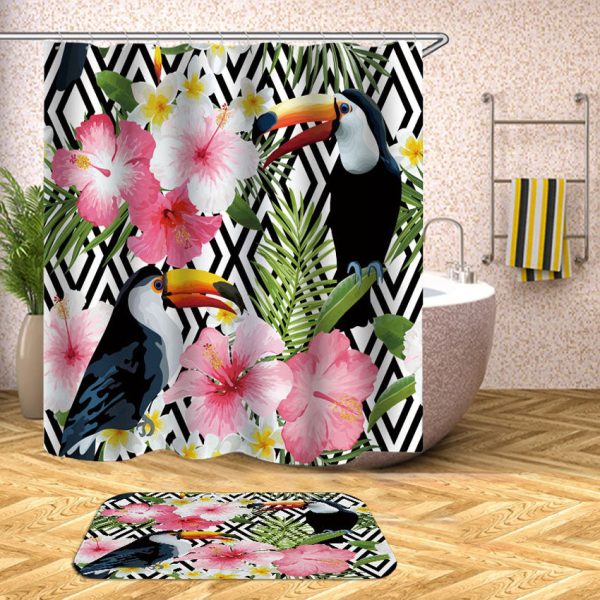 rideau de douche toucans