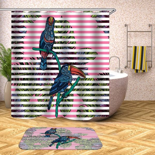 rideau de douche toucans