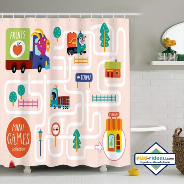 rideau de douche original animaux