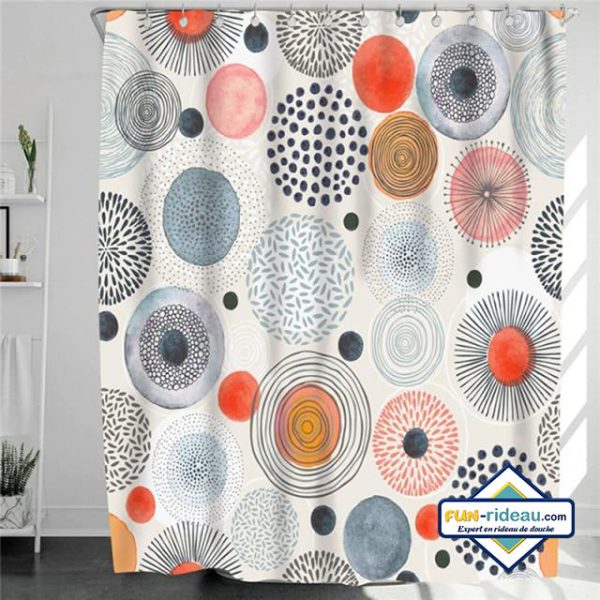 rideau de douche graphique tourne disque