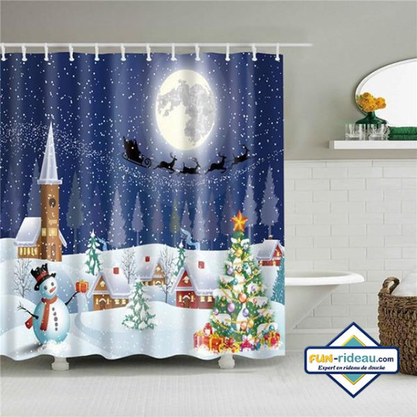 rideau de douche Noël