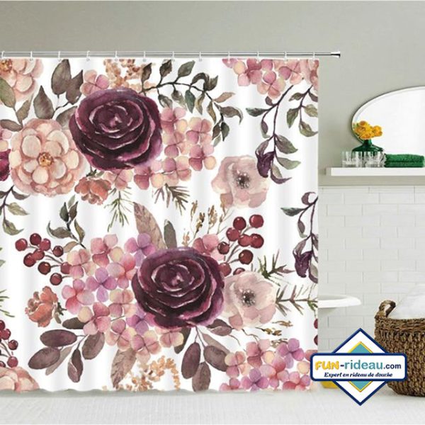 rideau de douche floral