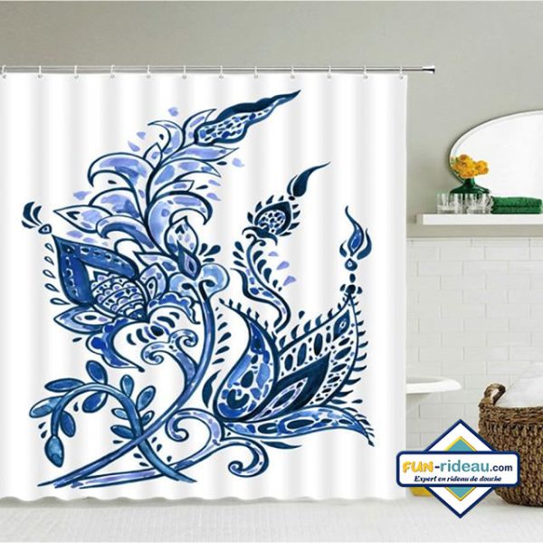 rideau de douche floral oriental