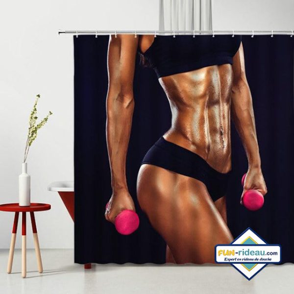 rideau de bain femme sportive
