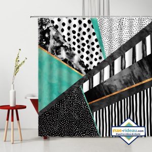 rideau de douche graphique géométriquement points