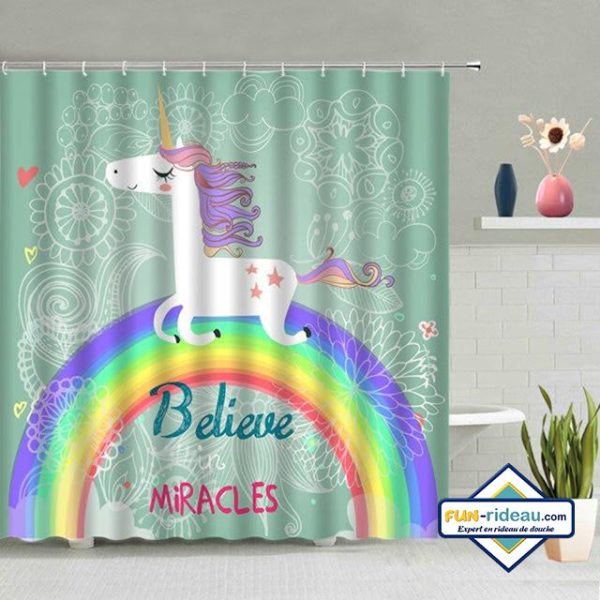 rideau de douche licorne