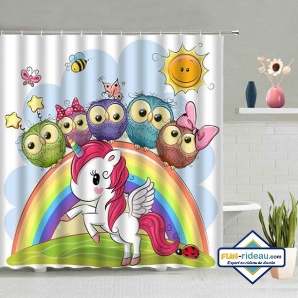 rideau de douche licorne