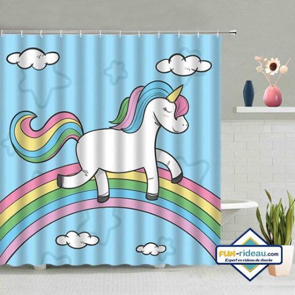 Rideau de Douche Petite Licorne coloré