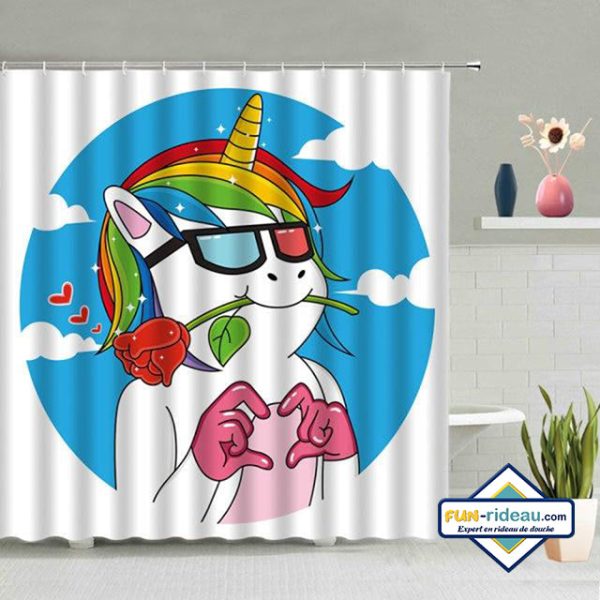 rideau de douche licorne