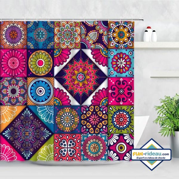 rideau de douche carreaux marocains